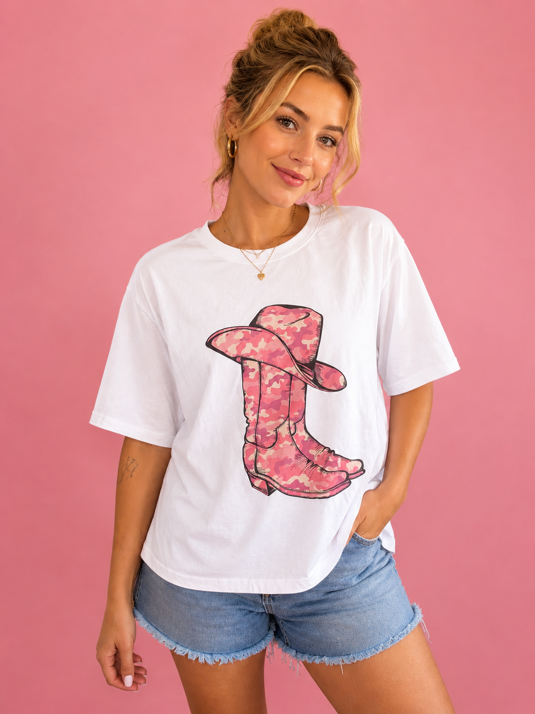 Pink Cowgirl Boots Tee