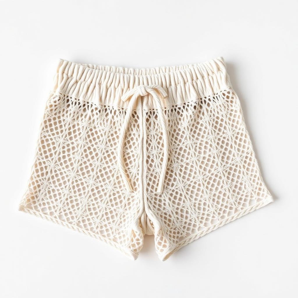 Ivory Crochet Drawstring Pants