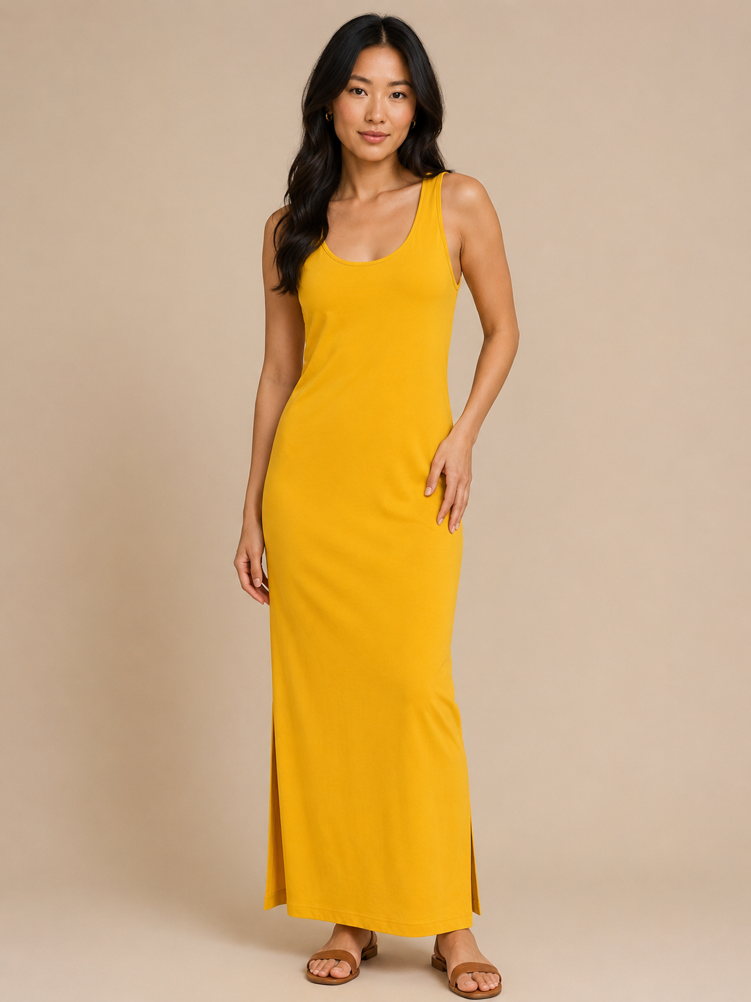 Scoop Neck Tank Maxi Dress