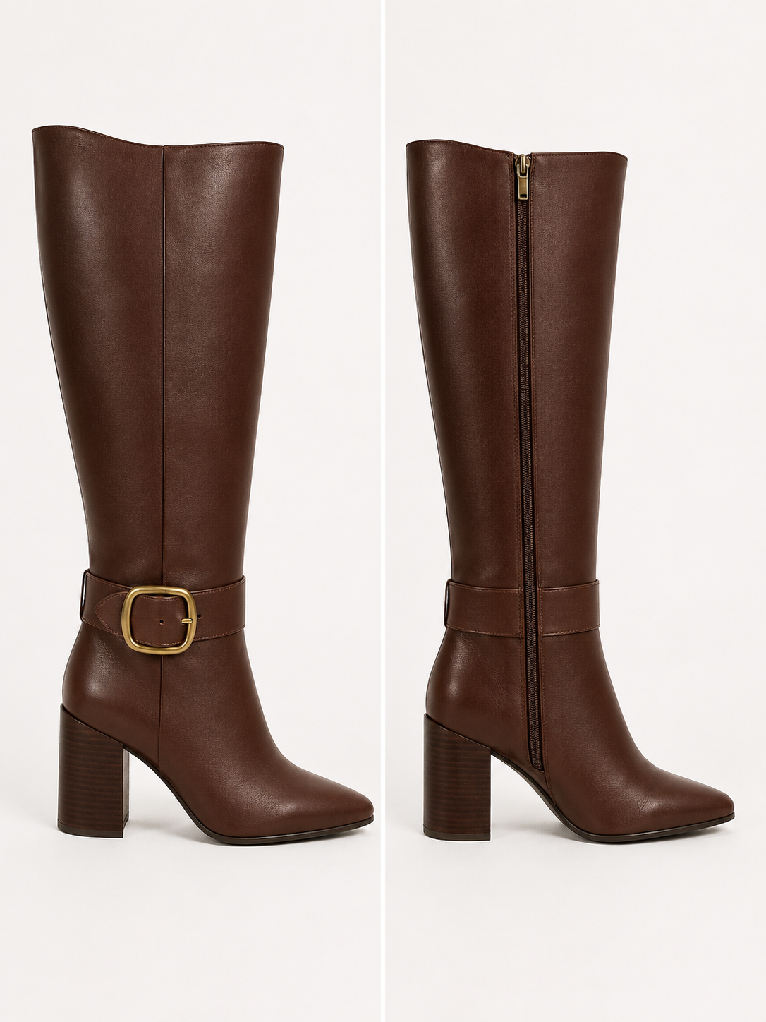 Coach Brown Buckle Knee-High Boots