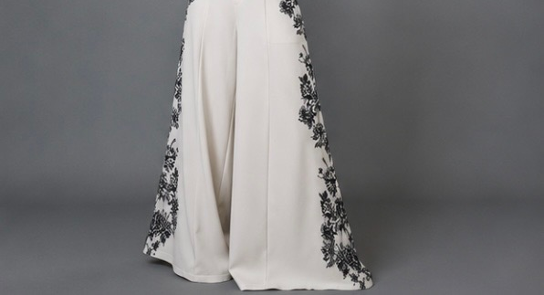 Ivory Rose Wide-Leg Trousers