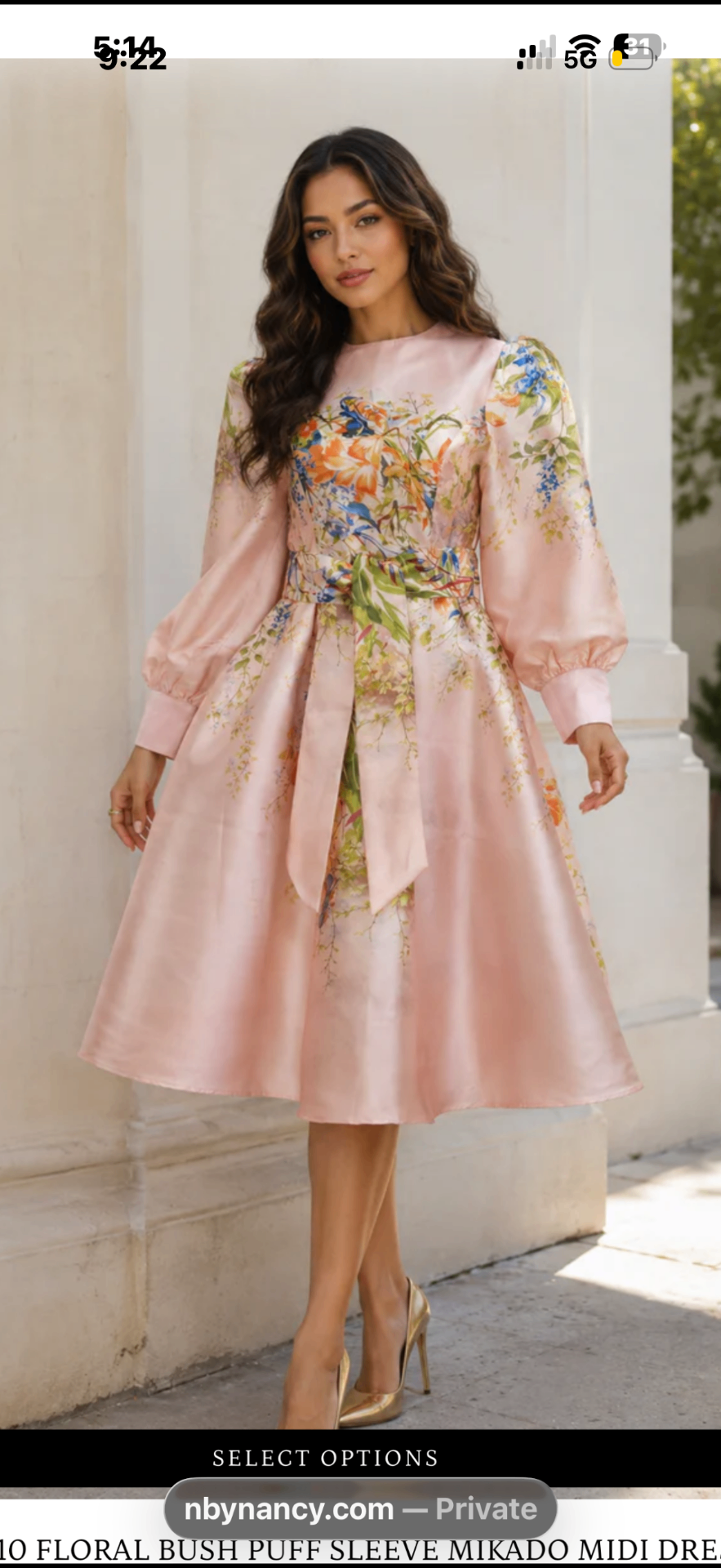 Blush Floral Mikado Dress