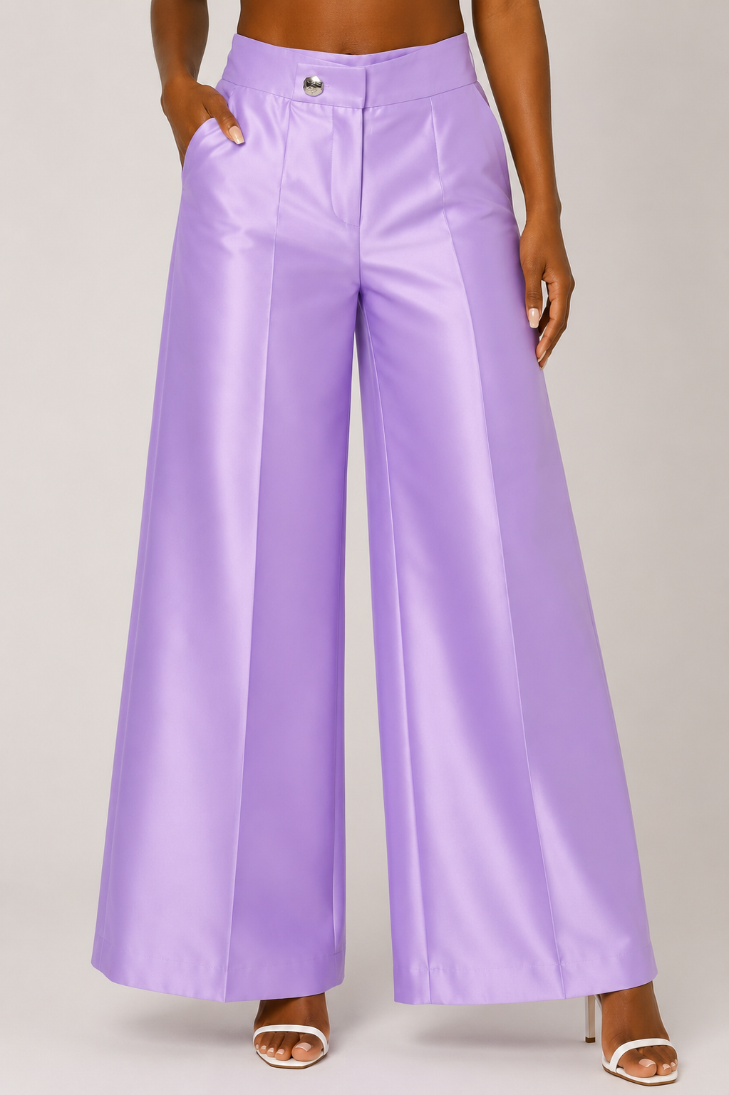 Lavender Wide-Leg Trousers