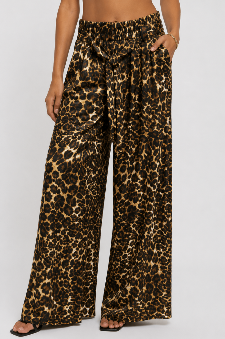 Leopard Wide-Leg Trousers
