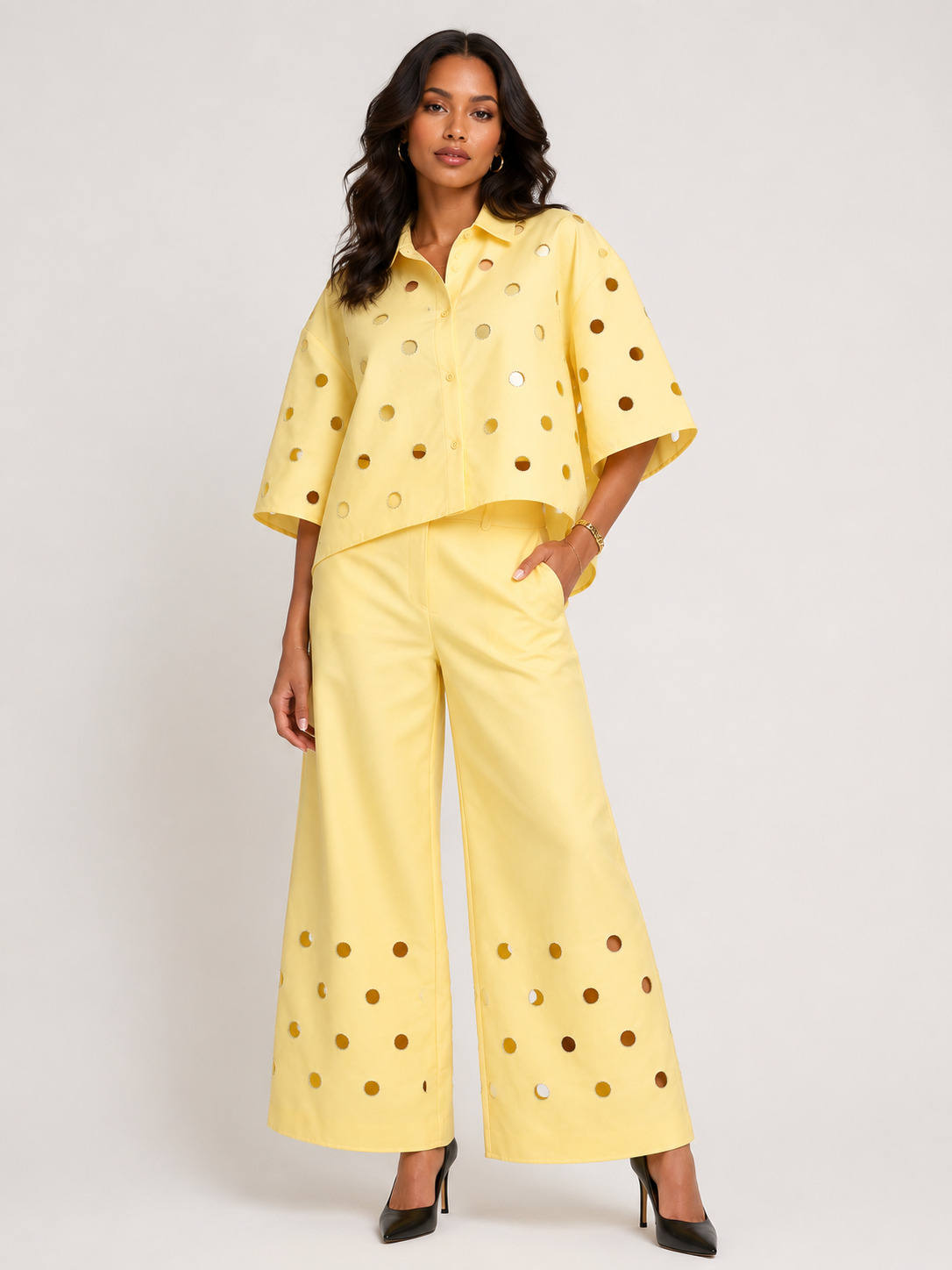 Cutout Wide-Leg Set