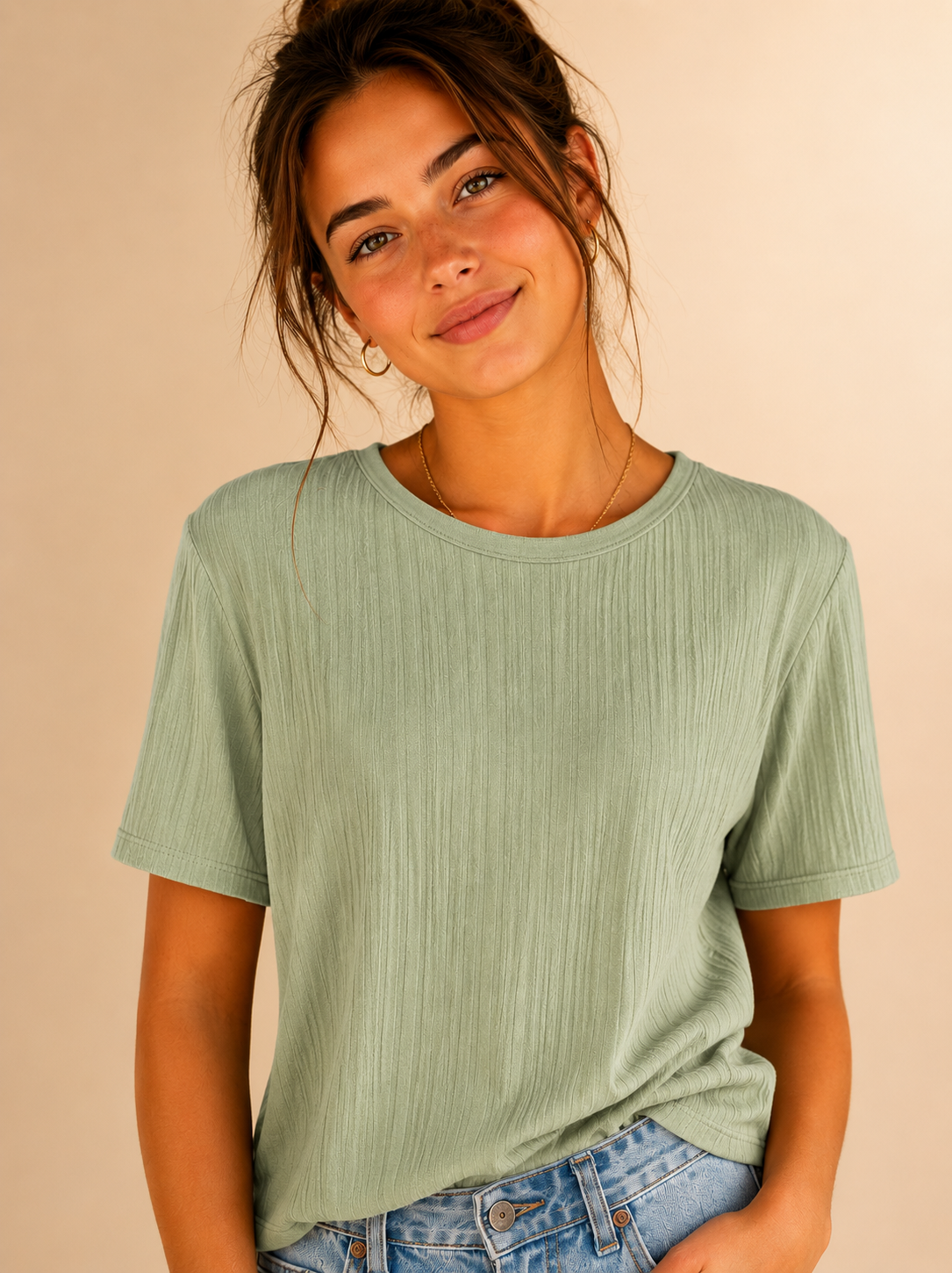 Sage Ribbed Tee
