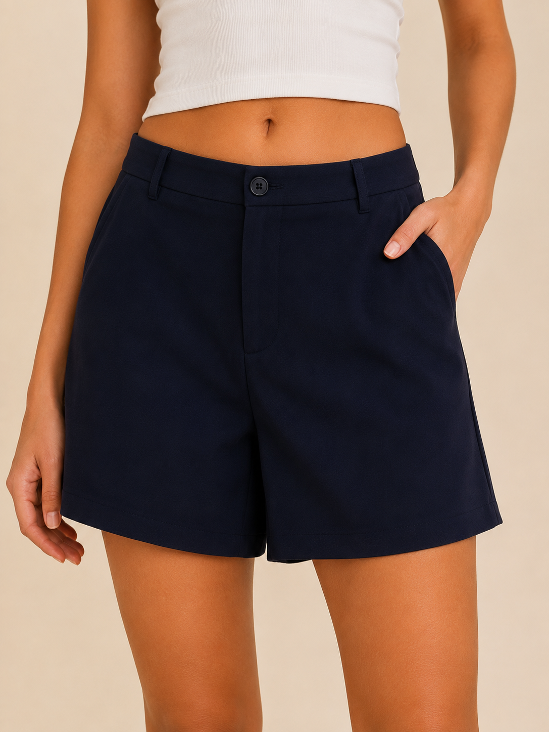 Navy Tailored Shorts