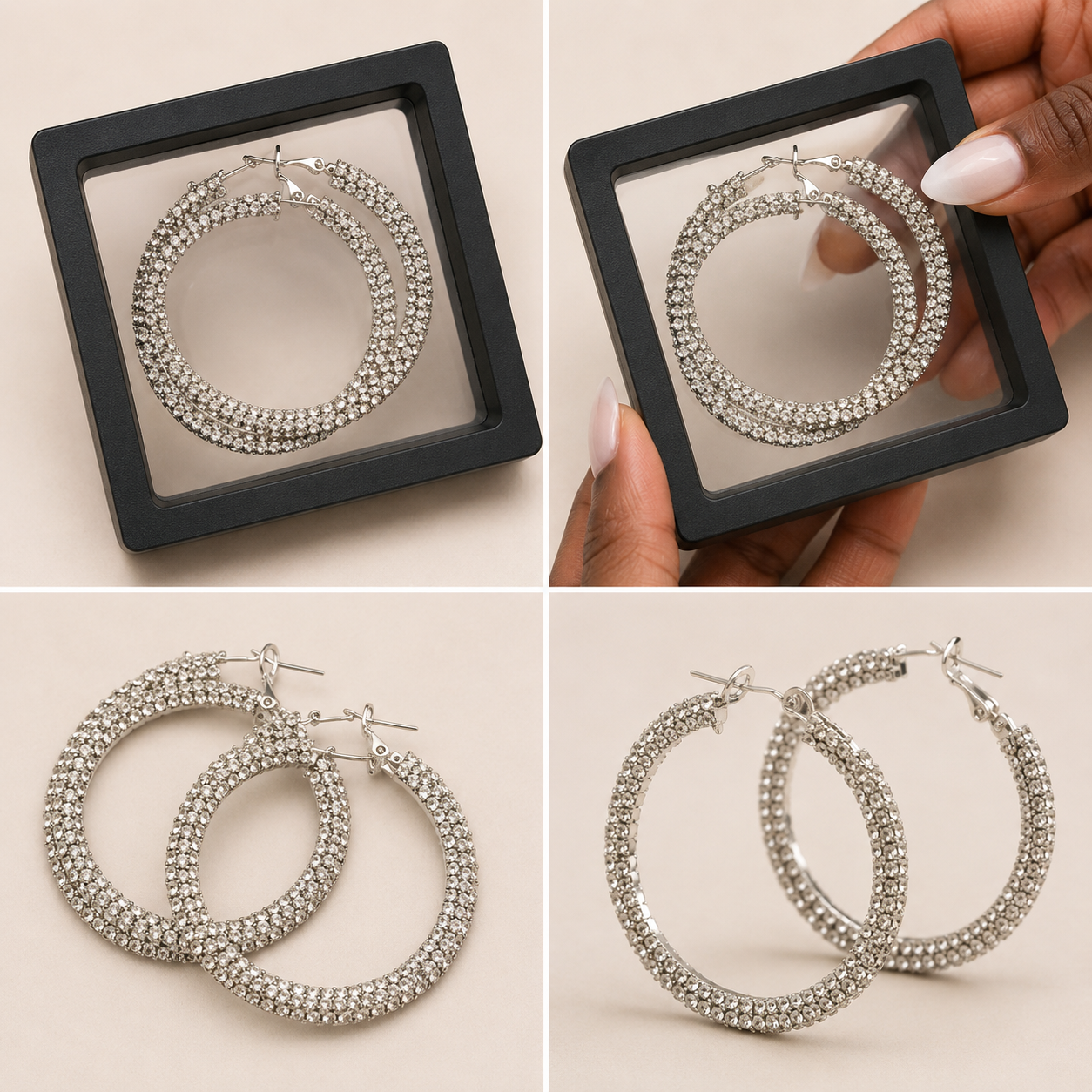Rhinestone Hoop Earrings