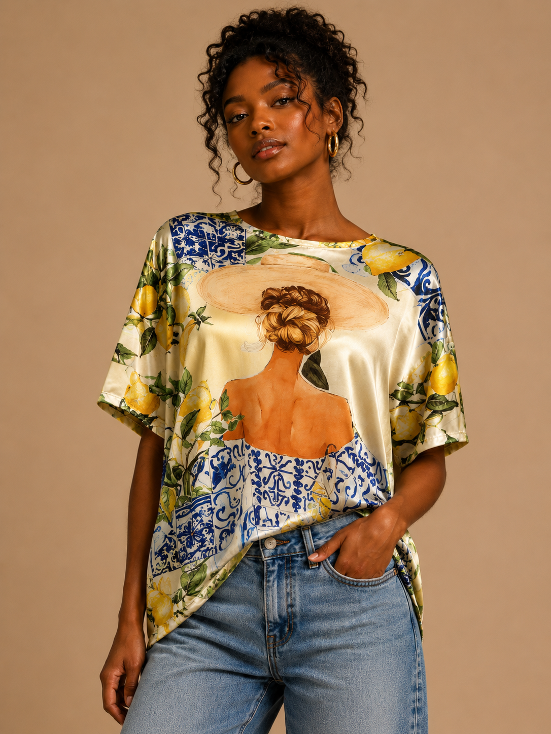 Lemon Majolica Satin Tee