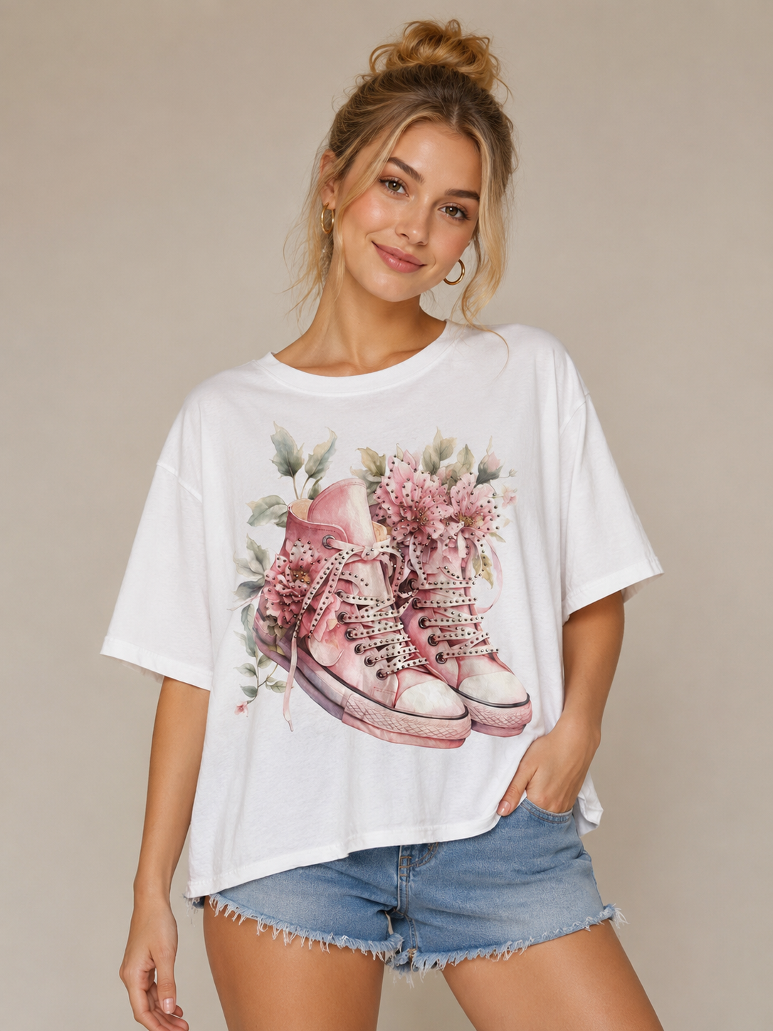 Floral Sneakers Tee