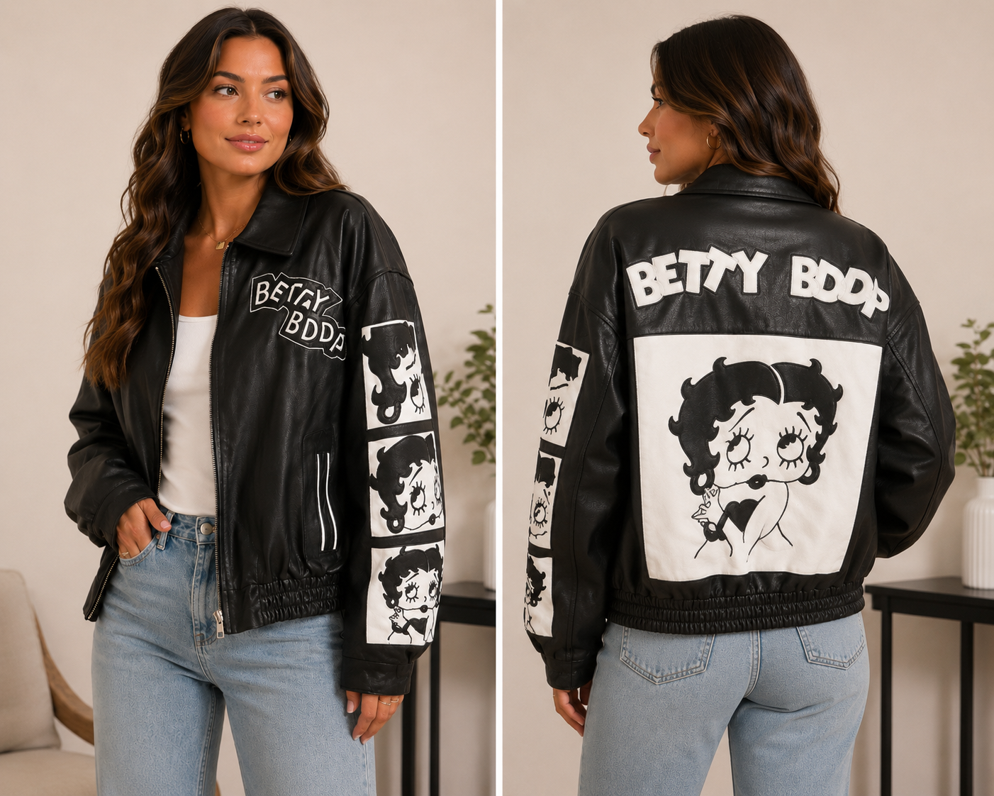 Betty Boop Black Leather Jacket