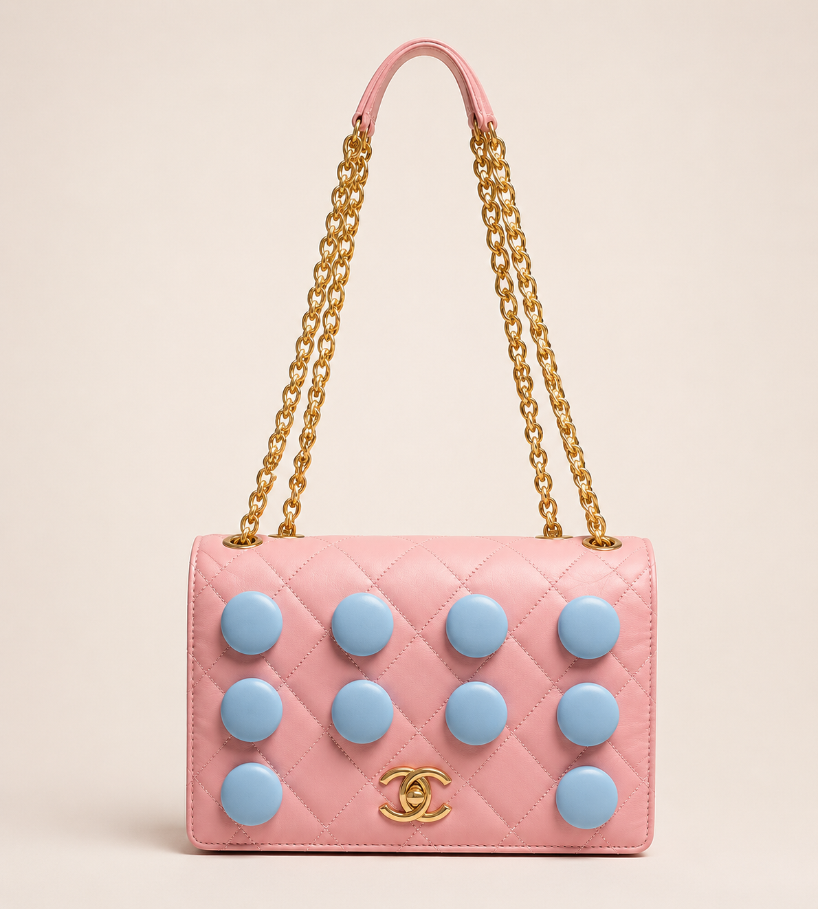 Dome Stud Quilted Flap Bag